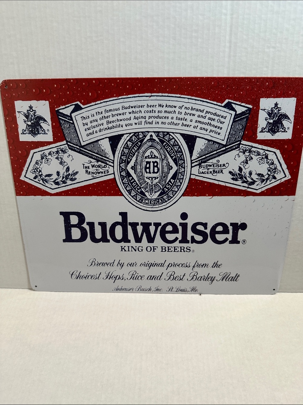 Budweiser Sign – Red, White, Navy Logo
